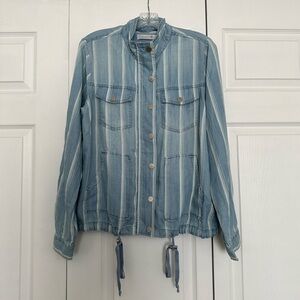 Billy T Hampton Jacket - Striped Chambray Button Up Jean Jacket - Size M - NWT